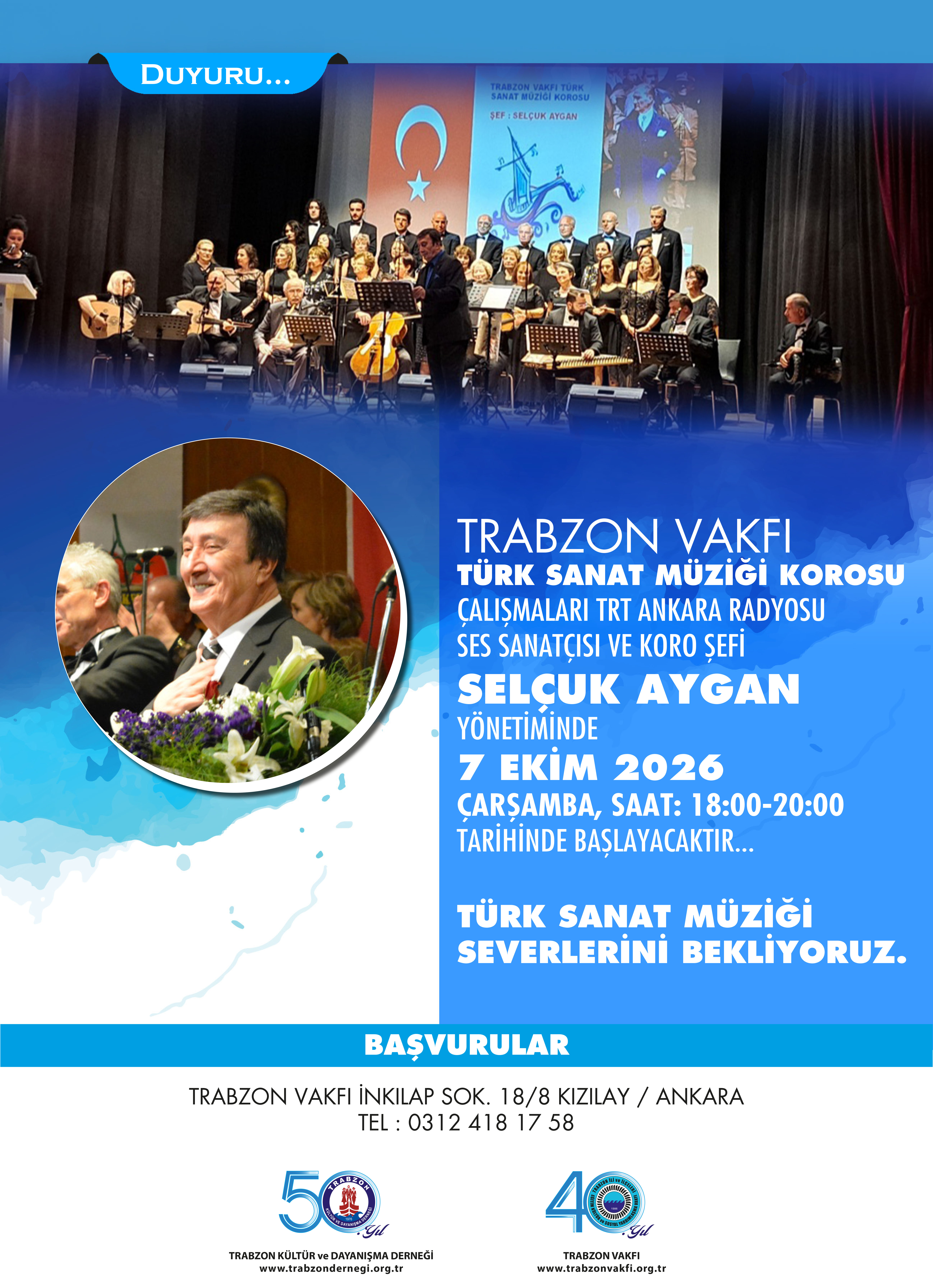 Trabzon Vakfı Türk Sanat Müziği Korosu Çalışmalarına Başlıyor